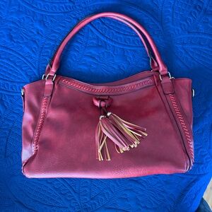 Elegant Burgundy Tassel Women's Bag